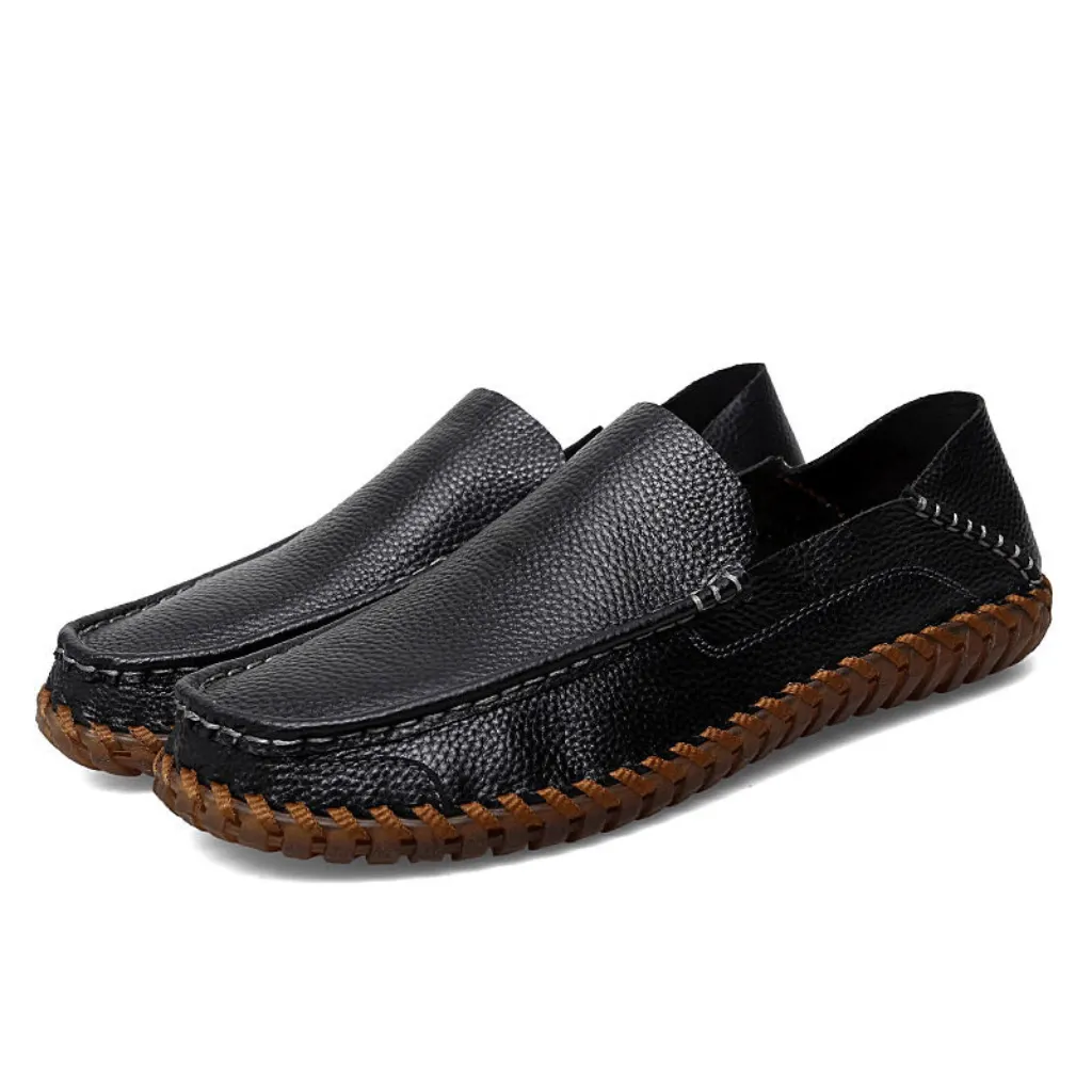 sapato mocassim masculino em couro preto